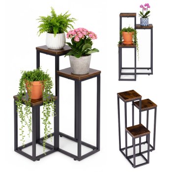 Plant Stand with 3 Tiers for Indoor Plants Industrial Style ModernHome