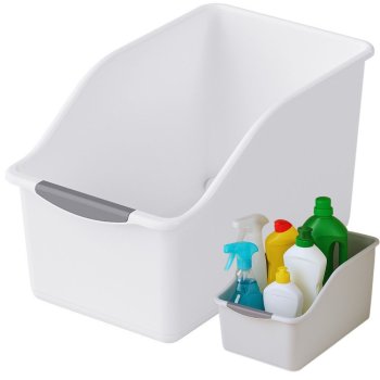 Under Sink Organizer Bin for Kitchen and Bathroom Cabinet, Cleaning Supply Caddy