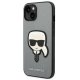 Apple iPhone 14 Plus 6.7\" Karl Lagerfeld Saffiano Karl`s Head Patch Case Cover (KLHCP14MSAPKHG), Silver
