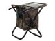Folding fishing and camping chair with backrest and bag, camouflage