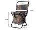 Fishing chair with backrest and thermal bag, green/brown