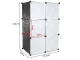 Modular Wardrobe with 6 Sections and Hanging Rod, Black
