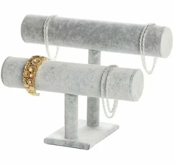 Jewelry Display Stand with Double Roller AG545D, Grey