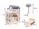 Liela Bērnu Spēļu Koka Leļļu Māja ar Mēbelēm Piederumiem un LED Gaismu, 78cm | Play Dollhouse with Furniture