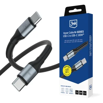3mk Hyper Cable N-SERIES USB-C to USB-C Cable 100W 3m - Black