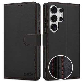 Tech-Protect Wallet Case for Samsung Galaxy S26 Ultra - Black and Red