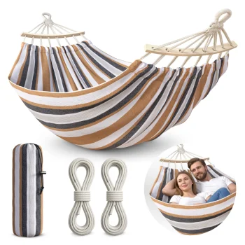 Mountain Goat Two-Person Garden Hammock with Spreader Bars 260x150 cm, Sand