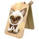 Nimmy New Big-Eye Cute Pets 2.0 Cat Magnetic Wallet & Stand, Brown