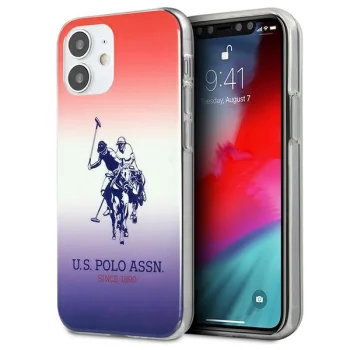 U.S. Polo Assn. iPhone 12 mini Case Gradient Pattern, Red/Blue