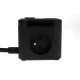 Huslog Cube Extension Cord with 3 Sockets and 4 USB Ports, Black