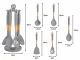 6-Piece Silicone Kitchen Utensils Set with Rotating Stand Grey