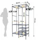 Double Freestanding Clothes Rack with Shelves, 162x36x174 cm
