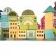 Kruzzel Wooden City Blocks with Puzzle and Sorter 100 pcs