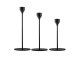 Modern Metal Candlestick Holders for Table Centerpiece, Set of 3, Black