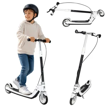 Sulankstomas dviratis vaikiškas paspirtukas Trike Fix su LED ratais, juodas
