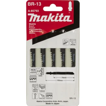 Makita A-85793 BR-13 Jigsaw Blade Set for Wood and Plastic, 5 pcs