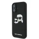 Karl Lagerfeld Silicone Double Heads Print MagSafe Case for iPhone 16 Plus, Black