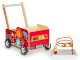 ECOTOYS Wooden Baby Walker and Activity Centre Fire Truck with Blocks