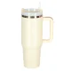 Thermal Mug with Straw and Handle, 1200ml, Cream