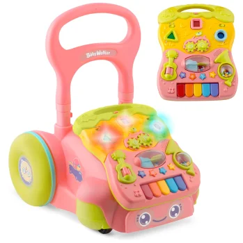 Ricokids RK-744 2-in-1 Educational Walker with Music, Pink