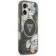Guess IML Glitter Flowers Triangle MagSafe Phone Case Cover iPhone 17 - black