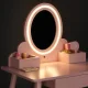 Kids Wooden Vanity Table with LED Mirror and Stool ECOTOYS, Pink