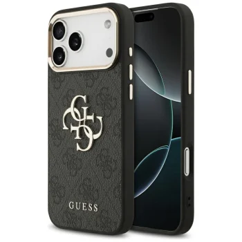 Guess 4G Big 4G Classic Logo Case for iPhone 17 Pro Max, Black/Gold