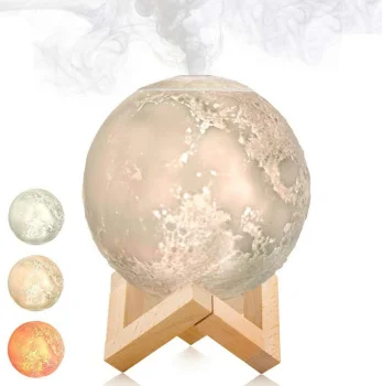 Home Office Humidifier Air Purifier Night LED Lamp, up to 880 ml, Moon