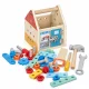 Wooden Tool House Kids Toolkit Playset ECOTOYS, 32 Pieces