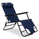 Multigarden Garden Lounger with Headrest, Foldable, Blue