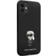 Karl Lagerfeld iPhone 11 Case Silicone Ikonik Metal Pin, Black