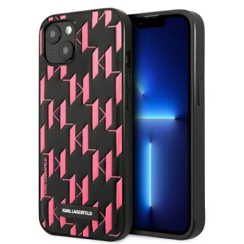 Karl Lagerfeld Monogram Plaque Case for iPhone 13 mini, Pink