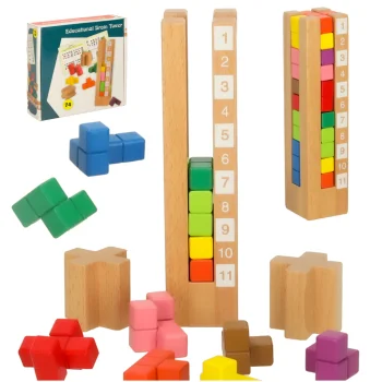 Wooden Educational Montessori Puzzle, Colorful