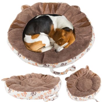 Soft plush pet bed for dogs and cats, round, 60cm