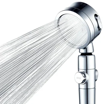 Chrome Shower Head with STOP Function
