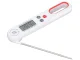 Folding Kitchen Thermometer with LCD Display for Meat and Liquids, White