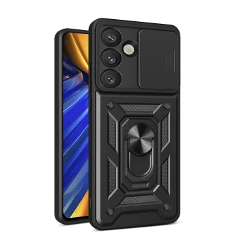 Hybrid Armor Camshield Case for Samsung Galaxy S25, Black