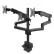 Maclean MC-811 Desk Mount for 3 Monitors 17-27\", VESA 75/100, 2x USB 3.0, Black