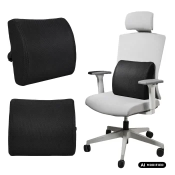 Lumbar Support Pillow Promedix PR-216 Memory Foam, 34x33x12 cm, Black