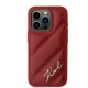 Karl Lagerfeld iPhone 15 Pro Max Case Diagonal Quilted Script, Red