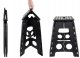 Folding Anti-slip Step Stool for Kitchen or Bathroom, 39cm, Black