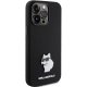 Karl Lagerfeld iPhone 15 Pro Case Silicone Choupette Metal Pin, Black