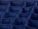 Drawer Organizer for Underwear and Socks, 16 Compartments, Navy Blue