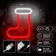 Forever Light LED Neon Sign Christmas Sock, White/Red