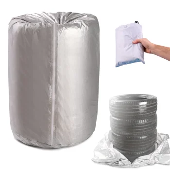 Waterproof Car Tire Cover 13-17 Inches, Silver