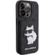 Karl Lagerfeld iPhone 15 Pro Case Saffiano Monogram Choupette, Black