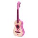ECOTOYS Large Wooden Guitar for Kids, 6-String, Pink