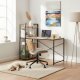 Datorgalds ar plauktiem 120x60 cm ModernHome loft stila, gaišs ozols