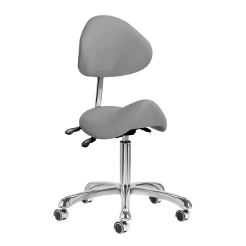 Giovanni 1004 Ergonomic Cosmetic Stool Gray