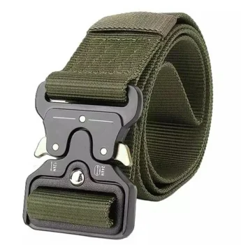 Tactical Belt for Men, Heavy Duty Webbing with Quick Release Buckle, Khaki